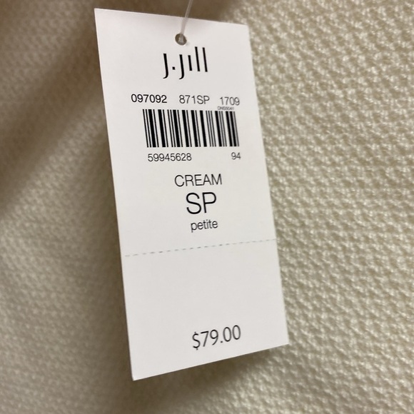 J. Jill Textured 3/4 Sleeve Easy Tunic Top Cream Size Small Petite NWT - Picture 5 of 6